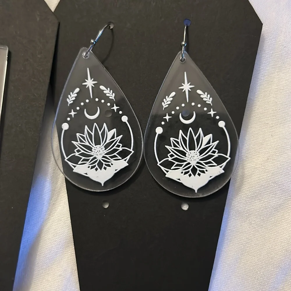 Clear acrylic earrings - Picture 2 of 7